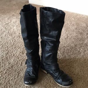 Knee high boots Distressed black size 7